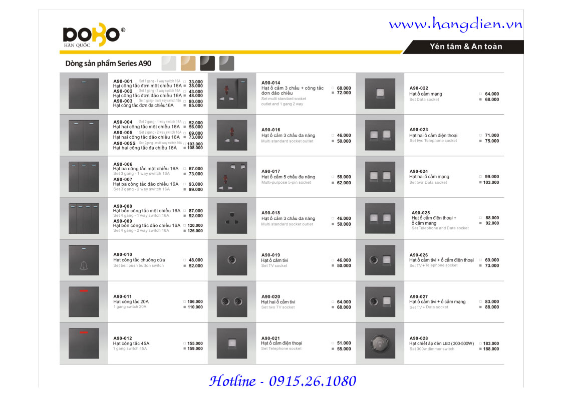 cong-tac-o-cam-dobo-A90-Series-moi-nhat